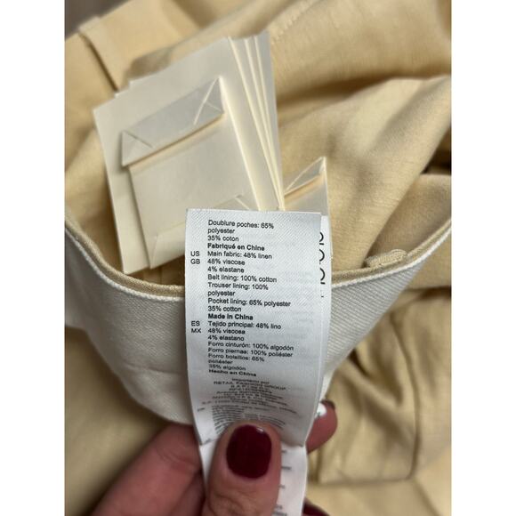 Sandro Paris Linen Viscose Suit Trousers Beige Women’s Size FR 38 / US 6 - Picture 6 of 8